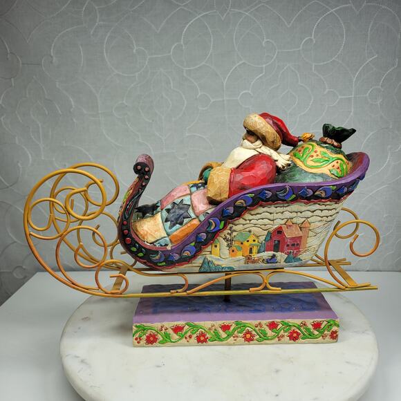 Jim Shore Heartwood Creek Delivering Joy Figurine XL Santa in Sleigh 2004 - Picture 10 of 16